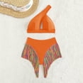 thumbnail image 7 of Staron Women's Tassel Two Piece Bikini Set Halter Neck Swimsuit Beach Vacation Casual Fashion, Orange L, 7 of 7