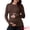 Brown, variant on DARING DIVA Women's Maternity Stretchy Fitted Crew Neck Long Sleeve Tops S Brown