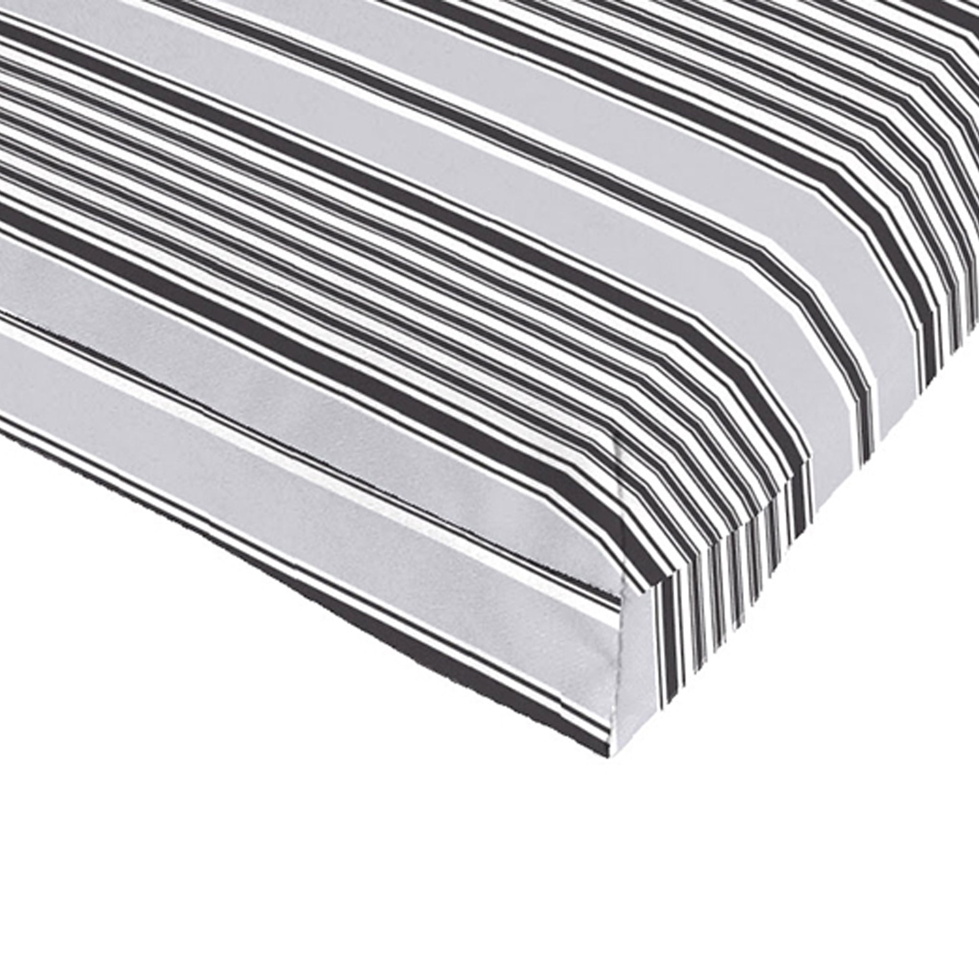 Jordan Manufacturing 44" x 22" Worth Black and Grey Stripe Rectangular Outdoor Chair Cushion with Ties