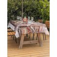 thumbnail image 3 of Outdoor Table Cloth with Umbrella Hole and Zipper, Pink Christmas Waterproof Rectangle Tablecloth 54"x80", Xmas Snowman Winter Snowflake Pink House Washable Table Cover for Outside Party Patio Picnic, 3 of 8