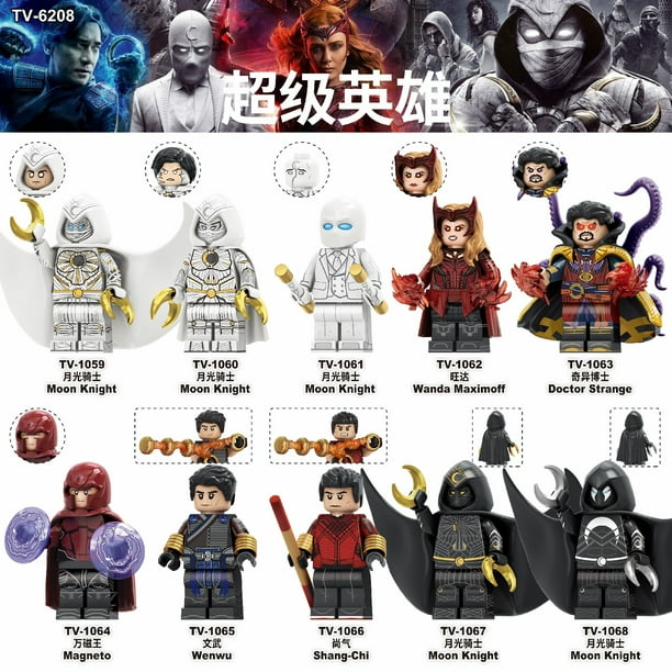 10 Figuras de Bloques de Construcción Súper Héroes – Caballero Luna Doctor Extraño Shang-Chi, Juguete Coleccionable para Niños y Fans