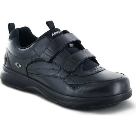 

Men s Apex Double Strap Active Walker Black Leather 9.5 W