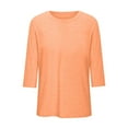 thumbnail image 3 of DuoJiaJ Women's Plus Size Top Casual Short Sleeved Patterned T Shirt Oversized Top Cropped Tops for Women Orange XL, 3 of 3