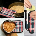 thumbnail image 5 of Yayeee Oven Mitts and Pot Holder Set of 2 Heat Resistant Kitchen Gloves Baking Hot Pad, Red Teal Stripes, 5 of 5