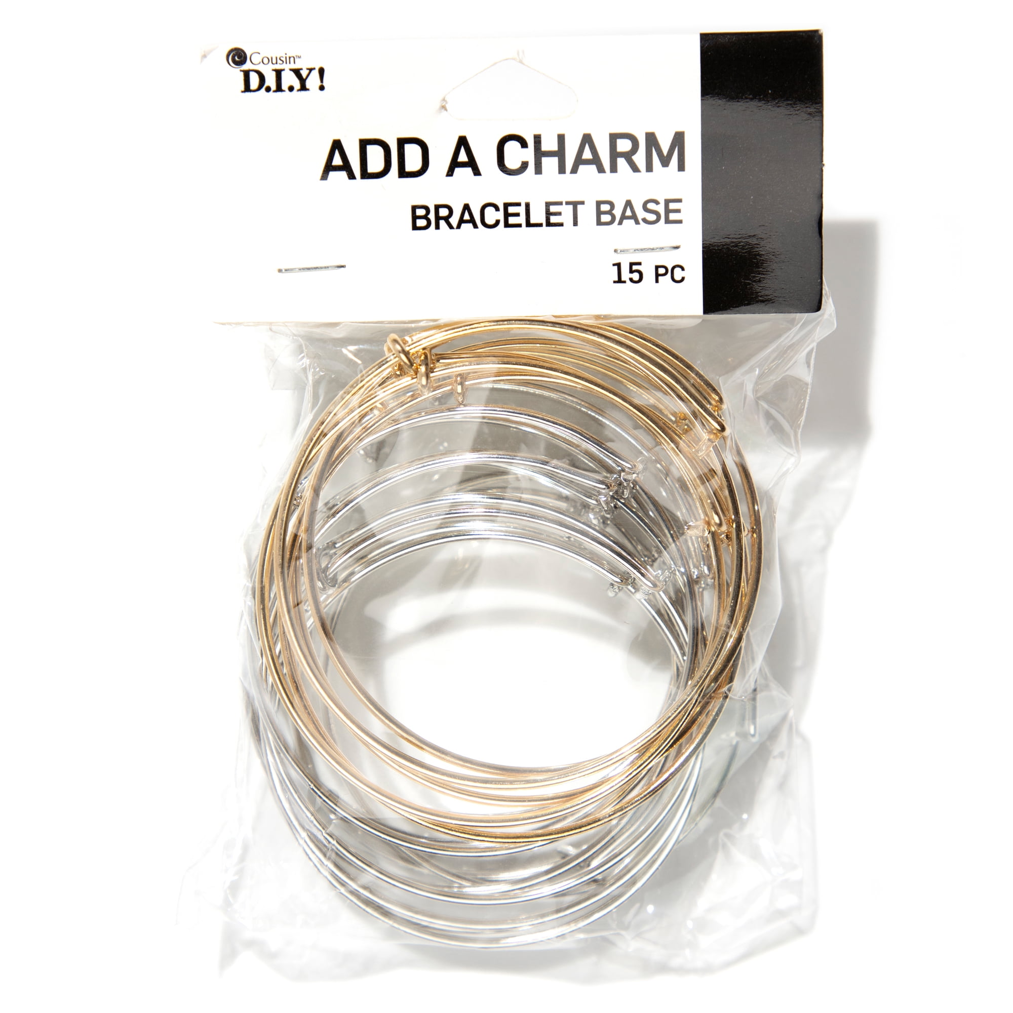 Cousin DIY Adjustable Bangle Bracelet Set, Gold/Silver, Adult, 65027120, 15 Piece, Jewelry Making