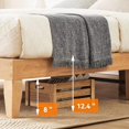 thumbnail image 6 of Queen Size Bed Frame with Rattan Headboard & LED Lights, Platform Bed Frame with Mattress Foundation, No Box Spring Needed, Easy Assembly, 6 of 6