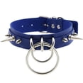 thumbnail image 2 of Collar con colgante circular de zafiro y dos remaches para mujer, 2 of 2