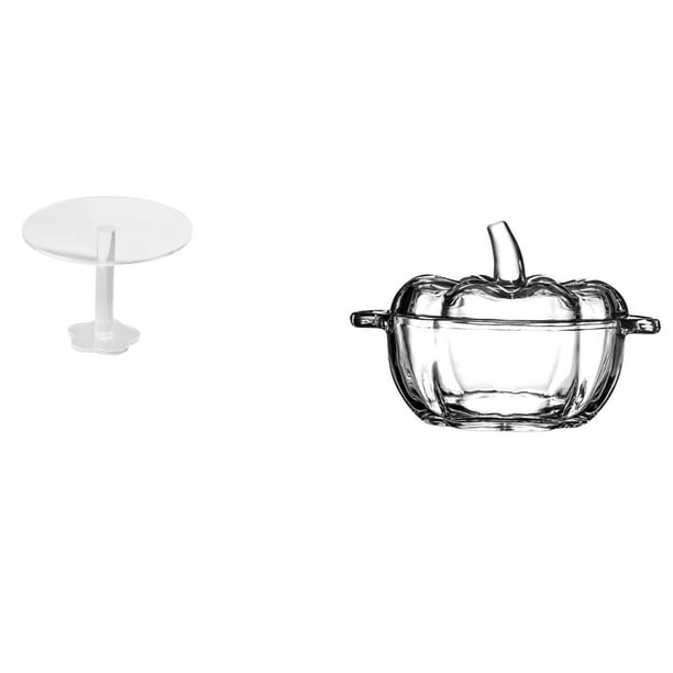 Escritorio redondo de casa de muñecas,Muebles de mesa redonda en miniatura para casa de muñecas,1 12,Plato de dulces,Plato de dulces de vidrio con tapa Tarro de dulces decorativo,Para el