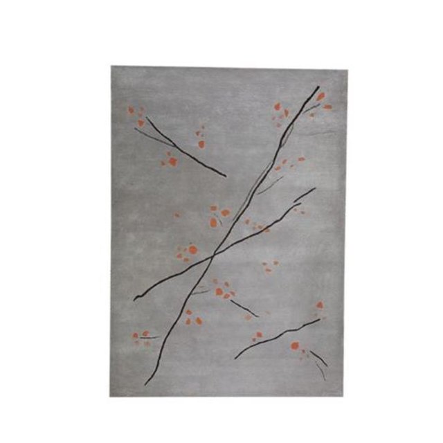 MAT The Basics MTBINAGRY056071 Inari Grey & Orange Rectangle Area Rug, 5 ft. 6 in. x 7 ft. 10 in.