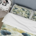 thumbnail image 4 of Designart "Blue Green Botanical gracefulness" Abstract Bedding Covert Set - Abstract Botanicals Blue Modern Bed Set With 2 Shams, 4 of 6