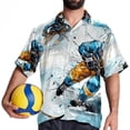 thumbnail image 4 of Ice Hockey Men's Short Sleeve Button Down Hawaiian Beach Printed Casual Shirts, 4 of 6