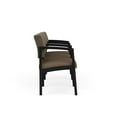 thumbnail image 4 of Fauteuil d'Attente de Réception Lenox en Acier à 3 Places / Acier Noir / Brun / Brun, 4 of 5