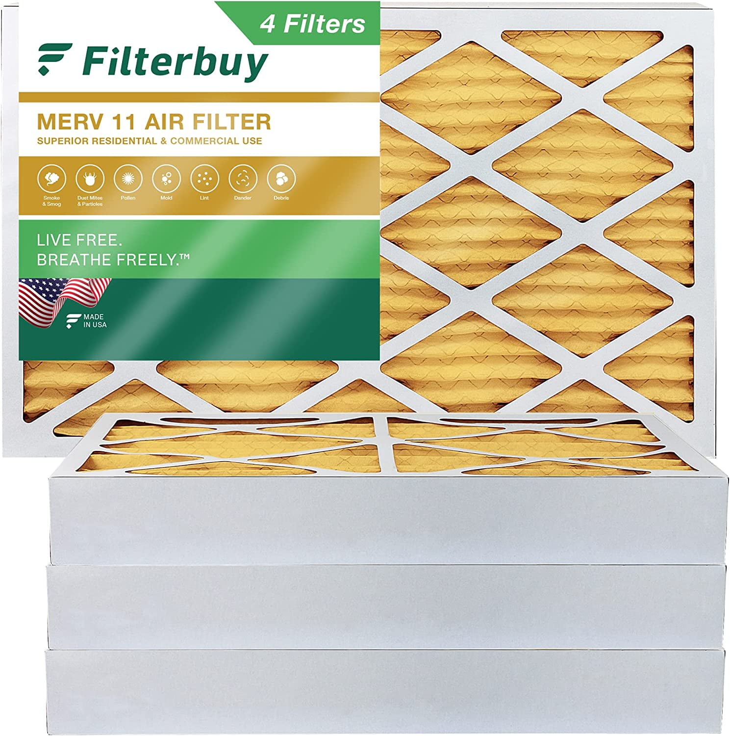 MERV 13 FilterBuy 20x22x4 AFB Platinum Pleated HVAC AC Furnace Air Filter 