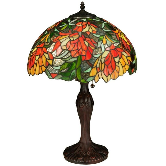 Meyda Tiffany 134534 Lamella 2 Light 23" Tall Hand-Crafted Table Lamp - MultiColor