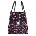 thumbnail image 7 of Lafuoo Breast Cancer Awareness Pattern Portable Aluminum Film Insulated Refrigerated Lunch Bag, Zippered Cooler Bag/Hot Bag for Food and Beverag-One Size, 7 of 7