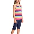 thumbnail image 2 of OGLCCG Girls 2 Pieces Outfits Summer Striped Sleeveless Tank Tops and Capri Pants Casual Matching Vacation Beach Lounge Sets 1-12 Years, 2 of 5