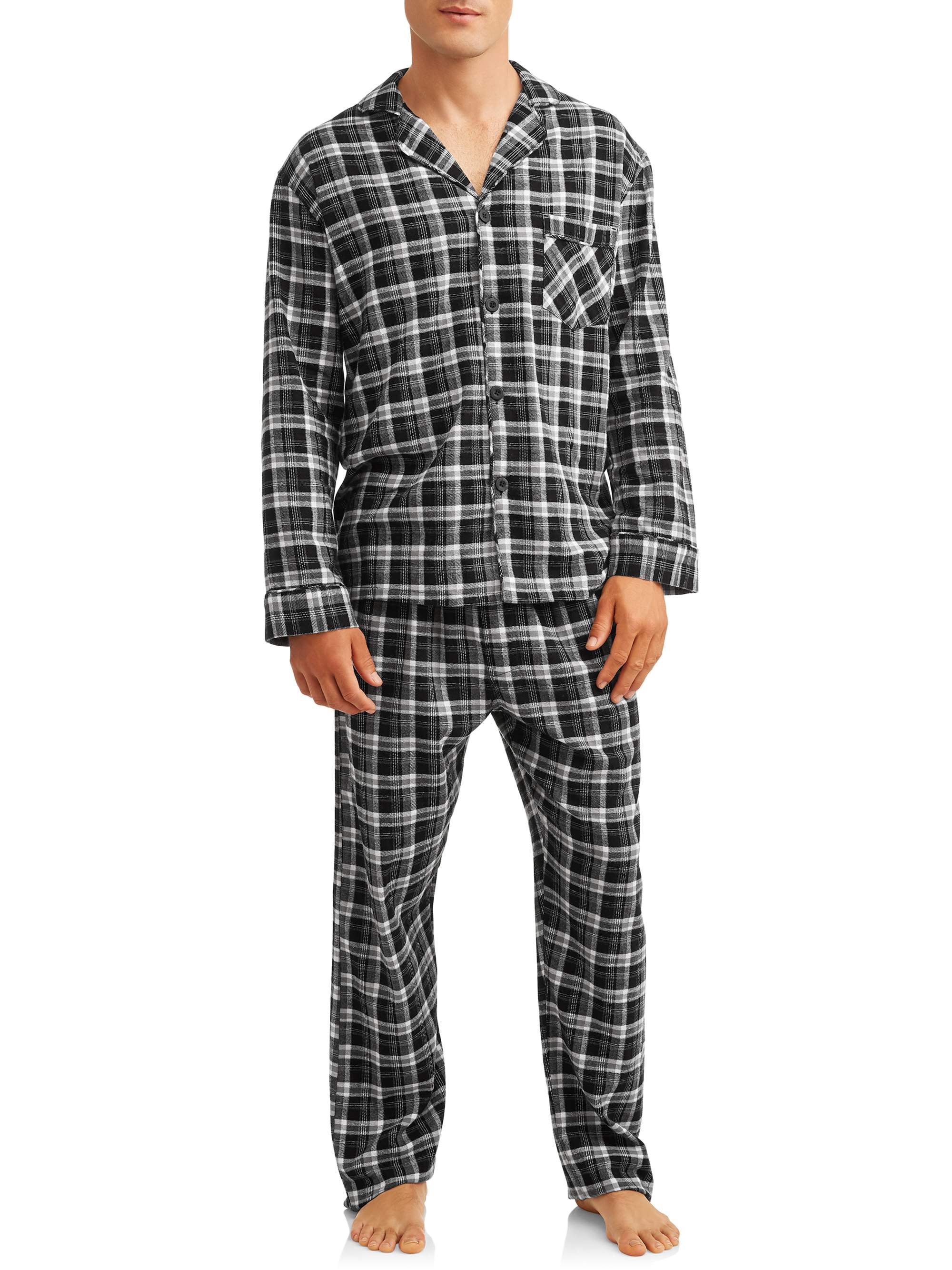 Hanes Men s and Big Men s 100 Cotton Flannel Pajama Set Walmart