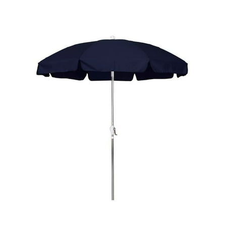 Magnolia Garden 7.5' Crank Lift Aluminum/Steel Rib Umbrella with Olefin Fabric - Navy Blue