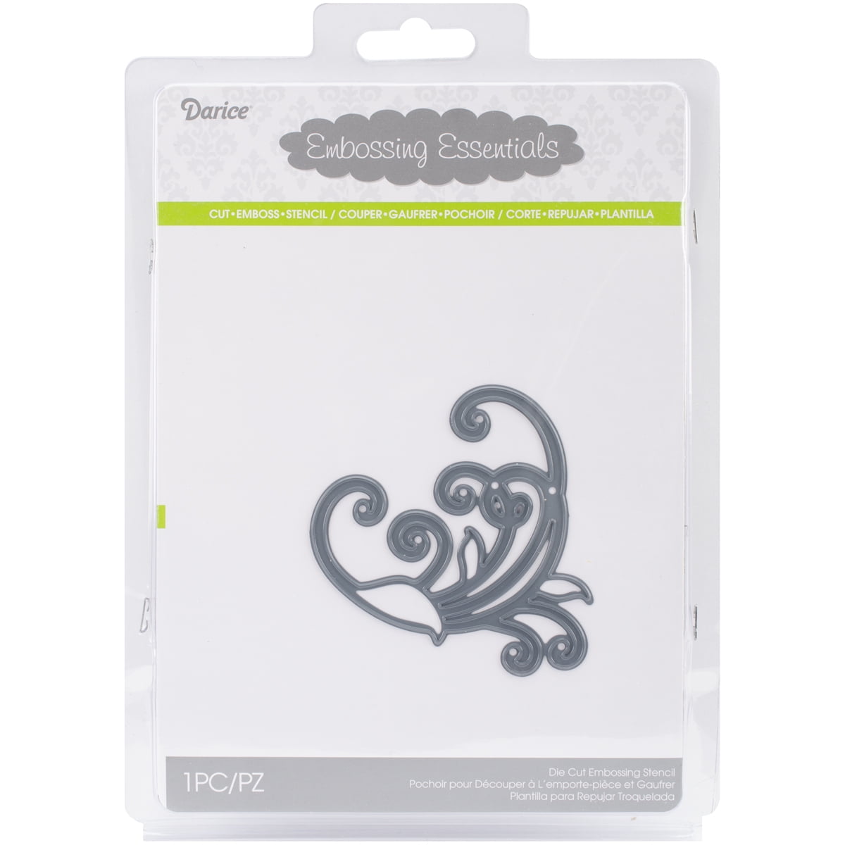 Darice Embossing Essentials Die, Swirl Corner MultiColored