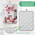 thumbnail image 3 of 2 Pcs Pot Holders Sets Oven Mitts Square potholders Oven Hot Pads Heat Resistant for Kitchen Cooking Baking 7"x9.8" Valentine's Day Decoration, 3 of 7
