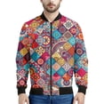 thumbnail image 4 of Chaqueta con estampado 3D de retazos bohemios para hombre, sudaderas con estampado floral étnico, tops de manga larga, abrigos con cremallera para primavera y otoño, 4 of 5