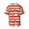 thumbnail image 6 of Lsque Red Lobster print Men's Cuban Collar Short Sleeve Shirt Summer Beachwear Casual Button Down Fashionable Vacation Leisure Shirt-4X-Large, 6 of 7