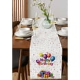 thumbnail image 4 of Happy Birthday Table Runner Cotton Linen 90 Inch Holiday Dresser Scarves, Watercolor Balloon Gifts Patterns Tablerunner for Kitchen Coffee Dining Bedroom Living Room Dinner Scarf Décor 13''x90'', 4 of 9