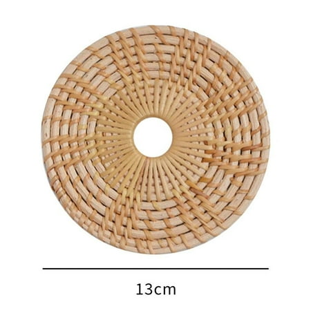 

Big Promotion! Handmade Rattan Round Placemat Heat Resistant Non-slip Drink Cup Coasters Bowl Mats for Dining Table Kitchen Accessories