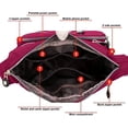 thumbnail image 4 of Bolso de lona para mujer, bandolera de un hombro a la moda, bolso de lona informal de gran capacidad, bolso de viaje ligerorojo, 4 of 6