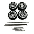 thumbnail image 2 of Colcolo 4 Pieces RC Car Wheels and Tires RC Alloy Car Accessories for 1/64 Scale DIY Argent C, 2 of 8