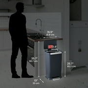 iTouchless SoftStep 13.2 Gal Kitchen Trash Can with Odor Filter, Dent-Proof Black Plastic