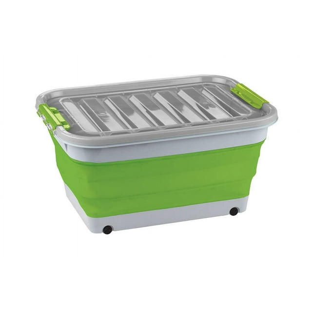 Ironman 4x4 Cargo Organizer ISTORE0023 11.9 Gallon Capacity; Universal; Snap Lid; Non Locking; Grey/Green; Without Light; With Internal Wire Frame/Wheels; Single