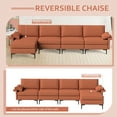 thumbnail image 5 of Costway Modern Modular L-shaped Sectional Sofa w/ Reversible Chaise & 2 USB Ports Red, 5 of 11