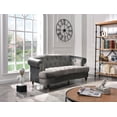 thumbnail image 5 of Passion Furniture PF-G0652A-L 70 in. Beverly Velvet 3-Seater Sofa with Nailheads Trim, Dark Gray, 5 of 5