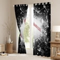 thumbnail image 3 of Baseball Window Curtains & Drapes Baseball 30%-50% Blackout Curtains 42"x63" Set of 2 Panels for Teens Bedroom Decor Sports Game Curtains Cool Sports Baseball Gaming Window Treatments, 3 of 5