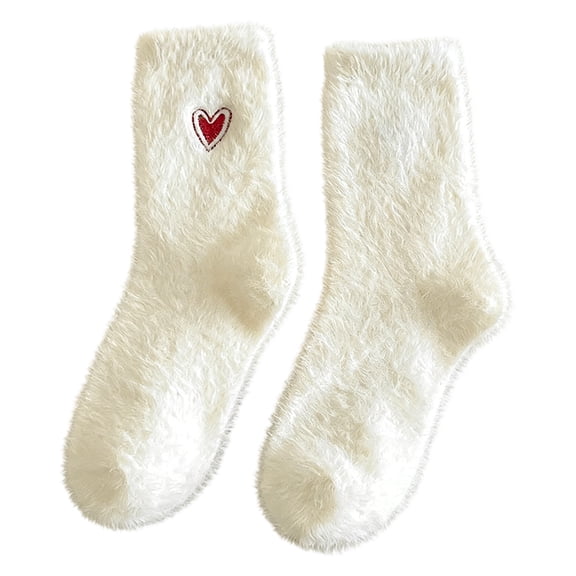 Luoshdecor Fuzzy Socks for Women,Cozy,Plush,Soft Warm Winter Home Sleeping Heart Socks for Valentine