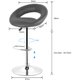 thumbnail image 4 of Taburete de Bar Juego de 2, Taburete con asiento redondo, Taburete de cocina Giratorio en 360° con Respaldo y Reposapiés - Gris esquí esquí Gafas de esquí, 4 of 5