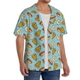 thumbnail image 2 of Yiaed Hot Dog Pizza Print Mens Casual Wrinkle Free Shirts Short Sleeve Button Down Summer Stretch Dress Shirt-XX-Large, 2 of 5