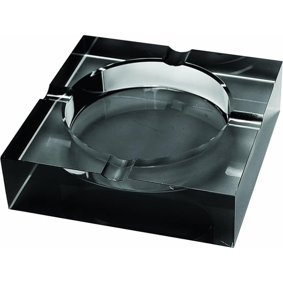 Quality Importers CA-4C-BLK 4 Cigar Crystal Ashtray, Opaque Black