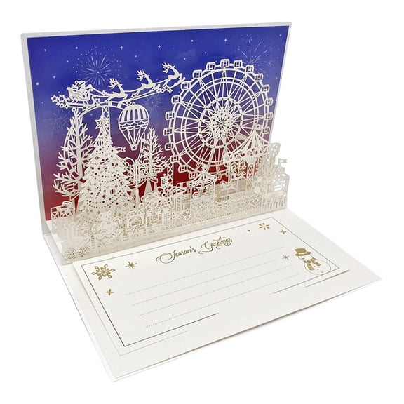Up Greeting Cards Double Layer Hollow Out Page Design Unique 3D Day Winter Card Suitable For Sending Anyone And Relatives Greeting Card Practical Home Decor 7.3" X 5.3"