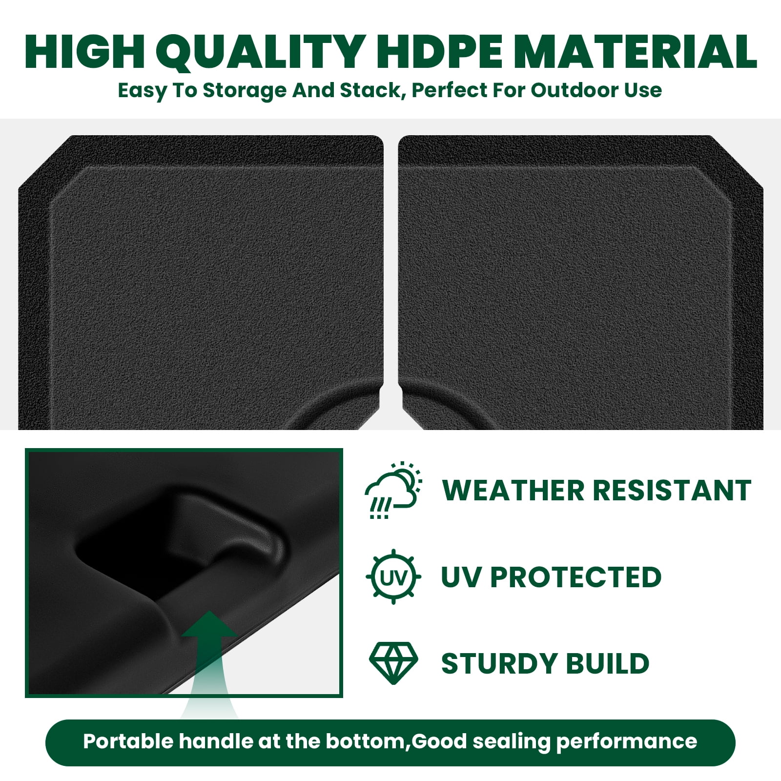 4Pcs 353 lbs Cantilever Offset Patio Umbrella Stand Square Base Plate, Patio Umbrella Base, Stand Cross Umbrella Base for Outdoor Umbrella Installations
