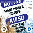 thumbnail image 4 of Main Power Cutoff Bilingual Sign, OSHA Notice Sign, 24x36 Corrugated Plastic, 4 of 7
