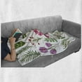 thumbnail image 6 of Plant Soft Flannel Fleece Throw Blanket, Exotic Flowers and Ferns Botanical Elements Flora Variety of Leaves, Cozy Plush for Indoor and Outdoor Use, 60" x 80", Multicolor Fern Green, by Ambesonne, 6 of 6