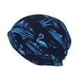 thumbnail image 2 of Logiee BLUE Flamingo Birds Print Unisex Knit Beanie for Men Women Winter Hat,Beanies Skull Caps, 2 of 7