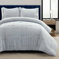 thumbnail image 3 of Boho Stripe Clip Jacquard Comforter Set Blue/Navy 3Pc Set Full/Queen, 3 of 8