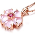 thumbnail image 4 of Rose Gold Cherry Blossoms Necklace for Graduation Pink Beautiful Artificial Stone Crystal Necklace Best Gifts for Women Friend Lover, 4 of 7