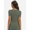 thumbnail image 3 of Women's Crew neck Short Sleeve Slim Fit T-Shirt Summer Casual Basic Tee Tops, 3 of 4