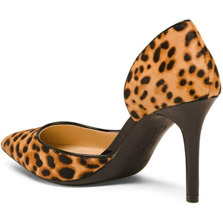 Jessica Simpson Livvy Pointy Toe Haircalf D Orsay Pumps Ocelot 8.5