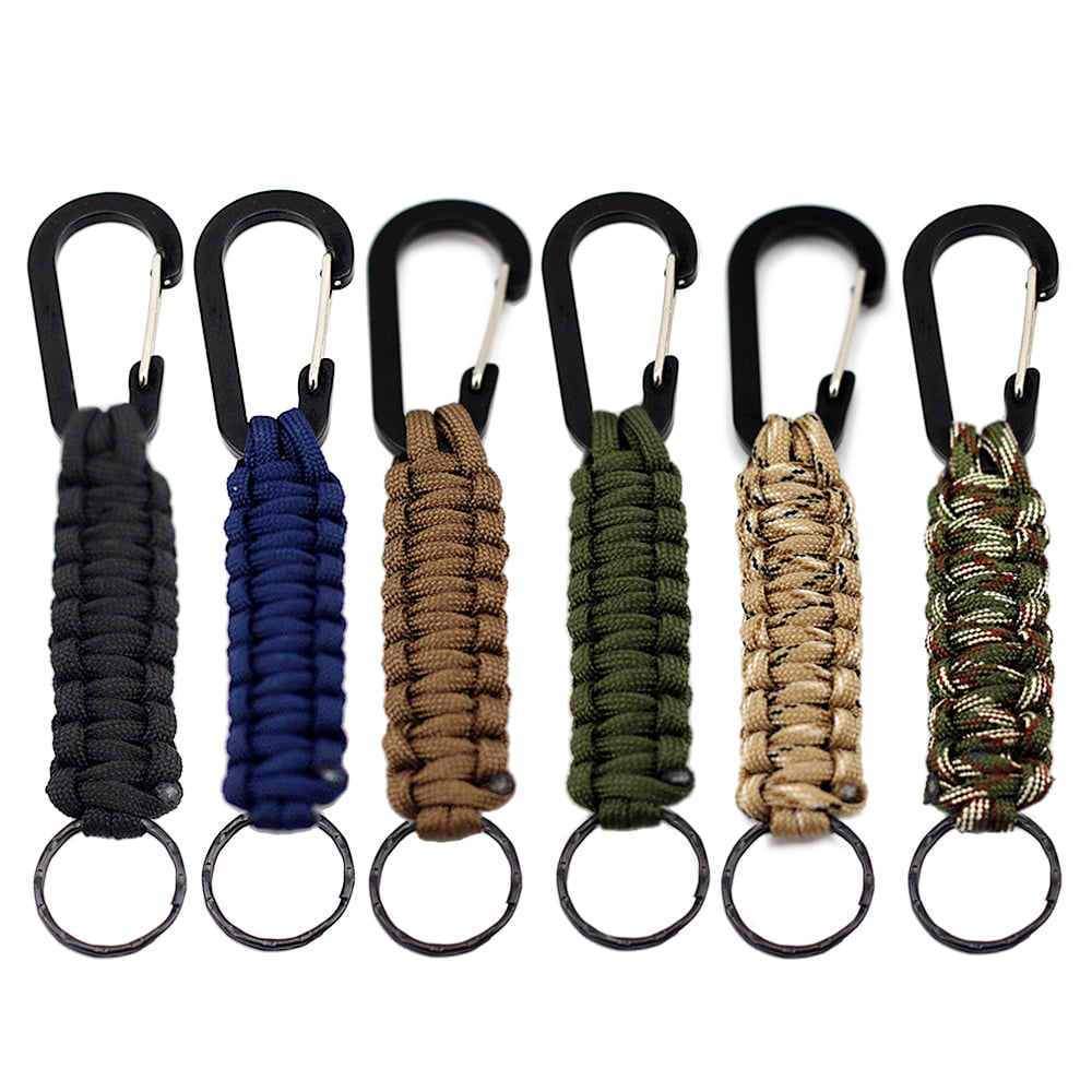 Carabiner Key Keychain Clip Ring Paracord Holder Chain Hook Colors Lanyard 550 