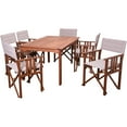 thumbnail image 2 of Amazonia Eucalyptus Dining Set w/6 Thaos Director Chairs, Brown Table and Khaki Chairs, Seating Capacity: 6, 2 of 7